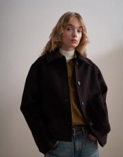 yün karışımlı cepli kaban kahverengi 3