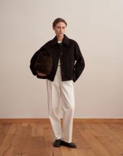 yün karışımlı cepli kaban kahverengi 4