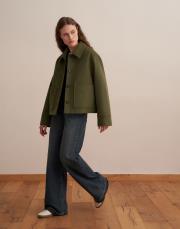 yün karışımlı cepli kaban yeşil 3