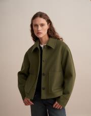 yün karışımlı cepli kaban yeşil 5