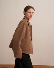yün karışımlı cepli kaban camel 4