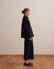 kadife yaka denim ceket lacivert 3