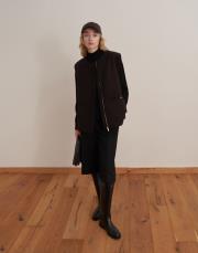 fermuarlı yün yelek kahverengi 5