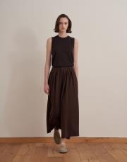 pileli bol kesim pantolon kahverengi 3