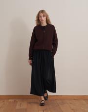 pileli bol kesim pantolon siyah