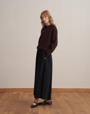 pileli bol kesim pantolon siyah 2