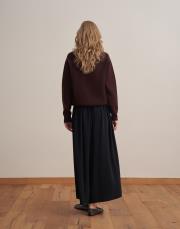 pileli bol kesim pantolon siyah 3