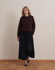 pileli bol kesim pantolon siyah 5