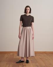 pileli bol kesim pantolon vizon