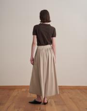 pileli bol kesim pantolon vizon 3