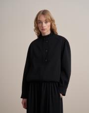 yaka detaylı bomber ceket siyah 4