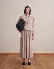 yaka detaylı bomber ceket vizon