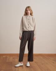 pileli yün pantolon kahverengi 2