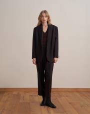 pileli yün pantolon koyu mürdüm 5