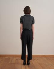 pileli yün pantolon siyah 5