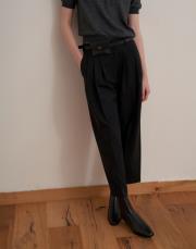 pileli yün pantolon siyah 7