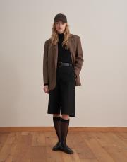 çift düğmeli yün blazer sütlü kahve