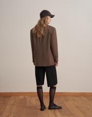 çift düğmeli yün blazer sütlü kahve 3