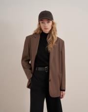 çift düğmeli yün blazer sütlü kahve 4