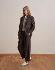 çift düğmeli yün blazer kahverengi 2