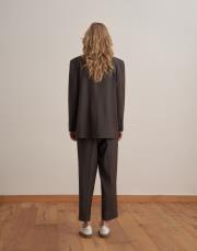 çift düğmeli yün blazer kahverengi 3