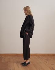 çift düğmeli yün blazer koyu mürdüm 3