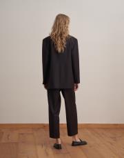 çift düğmeli yün blazer koyu mürdüm 4