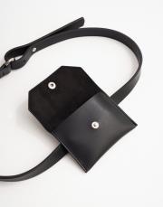 çanta detaylı deri kemer siyah 4