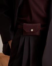 çanta detaylı süet kemer burgonya 2