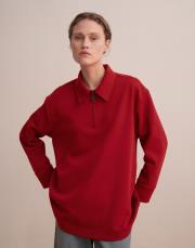 fermuarlı sweatshirt kırmızı