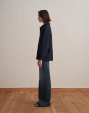 nakış detaylı polo yaka sweatshirt lacivert 3