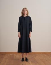 kemer detaylı elbise lacivert