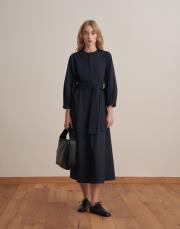 kemer detaylı elbise lacivert 4