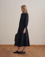 kemer detaylı elbise lacivert 5