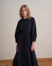 kemer detaylı elbise lacivert 6