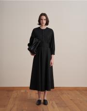 kemer detaylı elbise siyah