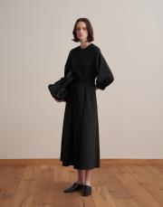 kemer detaylı elbise siyah 2