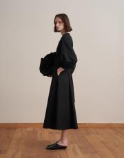 kemer detaylı elbise siyah 3