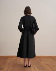 kemer detaylı elbise siyah 4