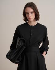 kemer detaylı elbise siyah 5