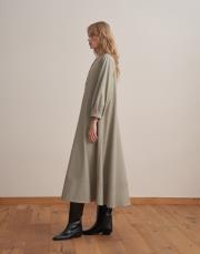 kemer detaylı elbise bej 3