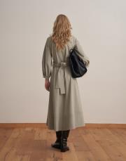 kemer detaylı elbise bej 5