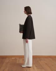 asimetrik kapaklı blazer kahverengi 2