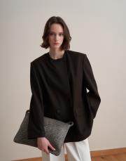 asimetrik kapaklı blazer kahverengi 4