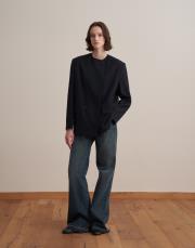 asimetrik kapaklı blazer lacivert 2