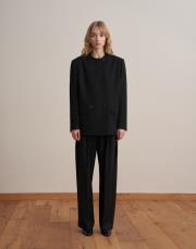 asimetrik kapaklı blazer siyah 2