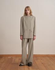 asimetrik kapaklı blazer bej 3