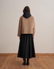 çıtçıt kapamalı yün karışımlı kaban camel 4