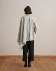 yün karışımlı ceket panço gri 4