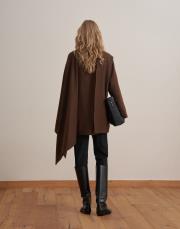 yün karışımlı ceket panço kahverengi 4